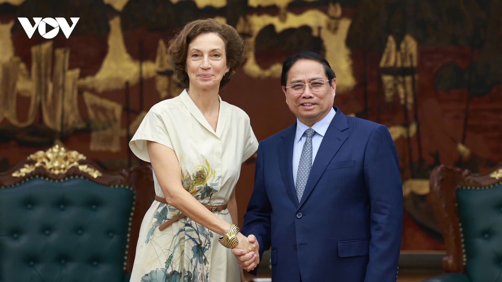 Thủ tướng Phạm Minh Chính tiếp Tổng Giám đốc UNESCO